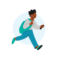 An illustration of someone running to depict exercise.