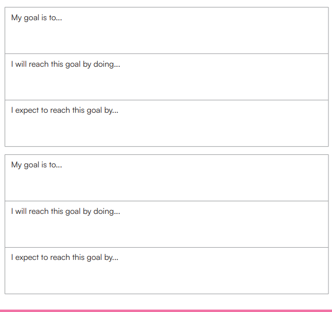 My Goal list template for UCH