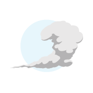 An illustration of smoke drifting and swirling through the air.