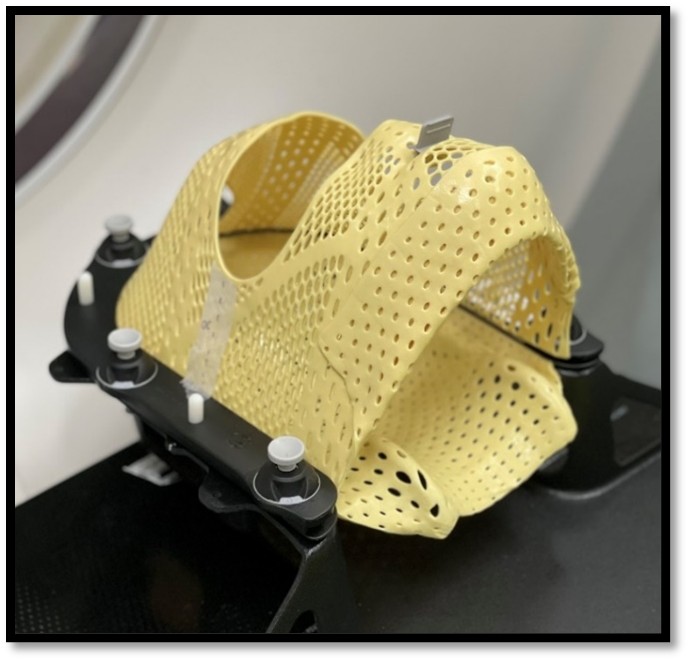 Yellowish 3D printed head mask